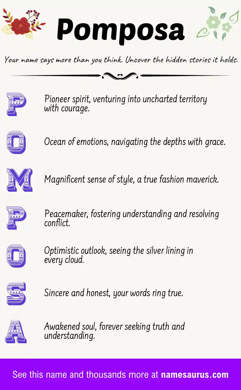 Acrostic poem about Pomposa.