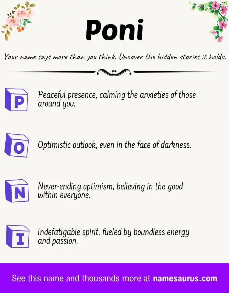 Acrostic poem about Poni.