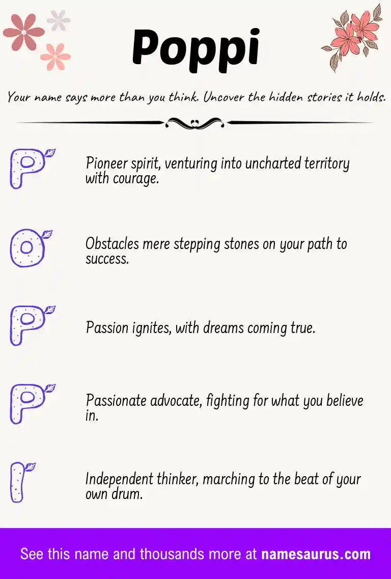 Acrostic poem about Poppi.