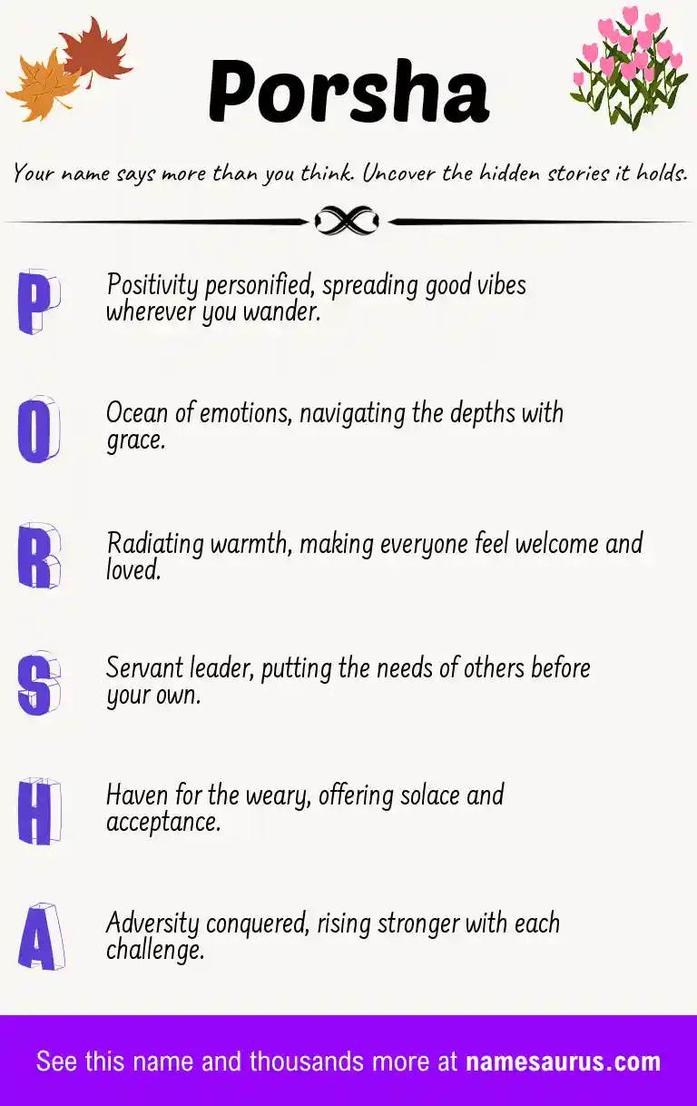 Acrostic poem about Porsha.