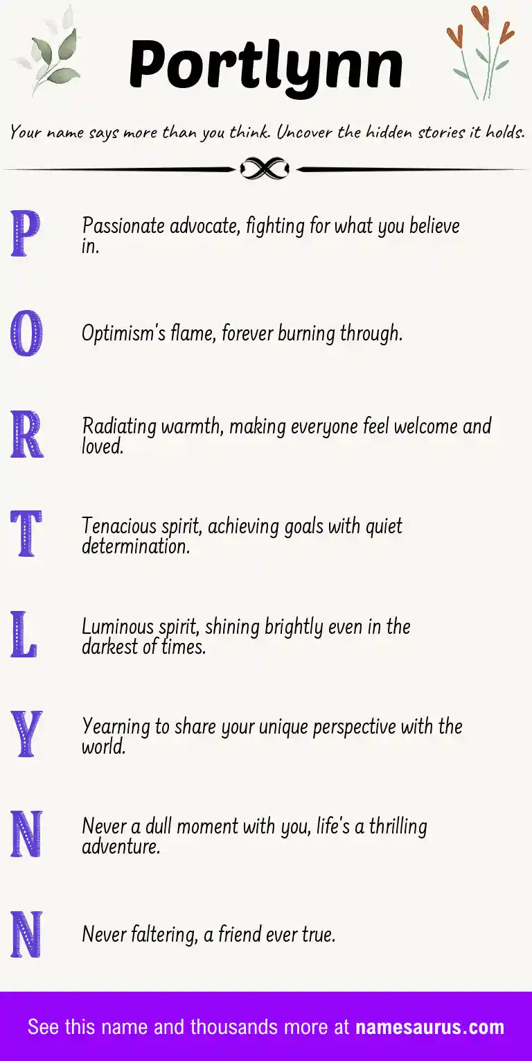 Acrostic poem about Portlynn.