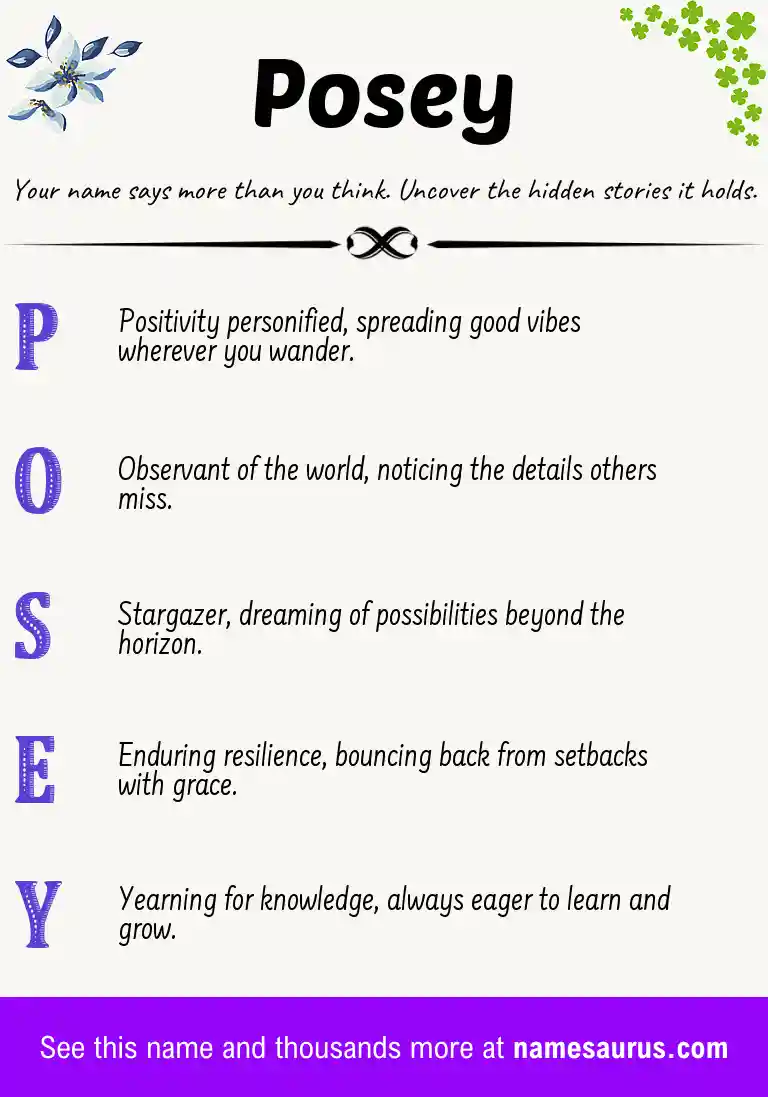 Acrostic poem about Posey.