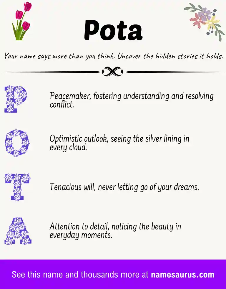 Acrostic poem about Pota.