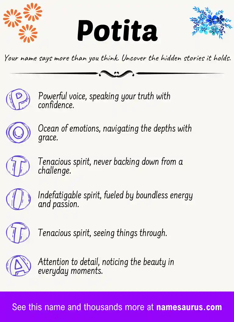 Acrostic poem about Potita.