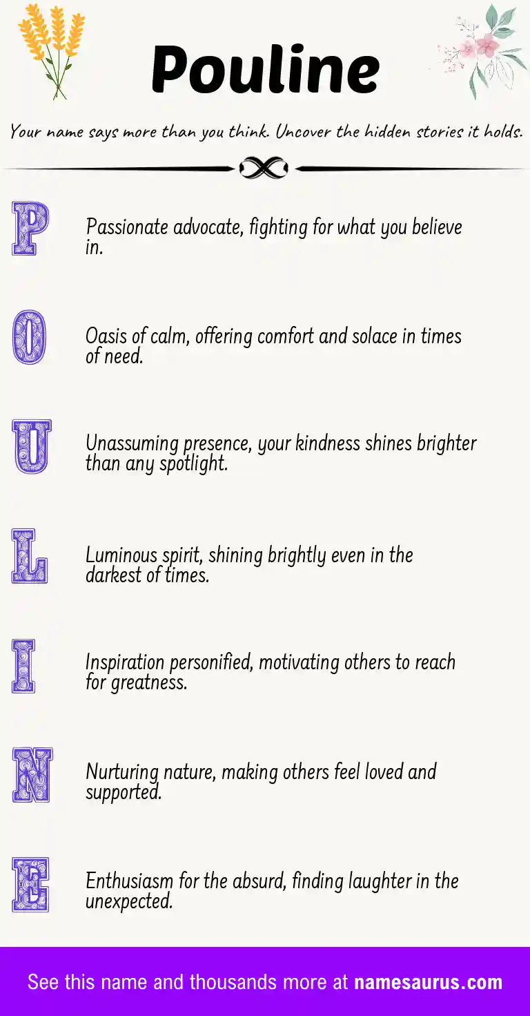 Acrostic poem about Pouline.