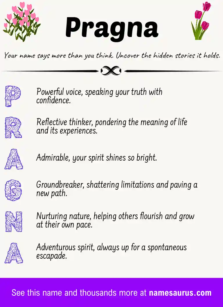 Acrostic poem about Pragna.