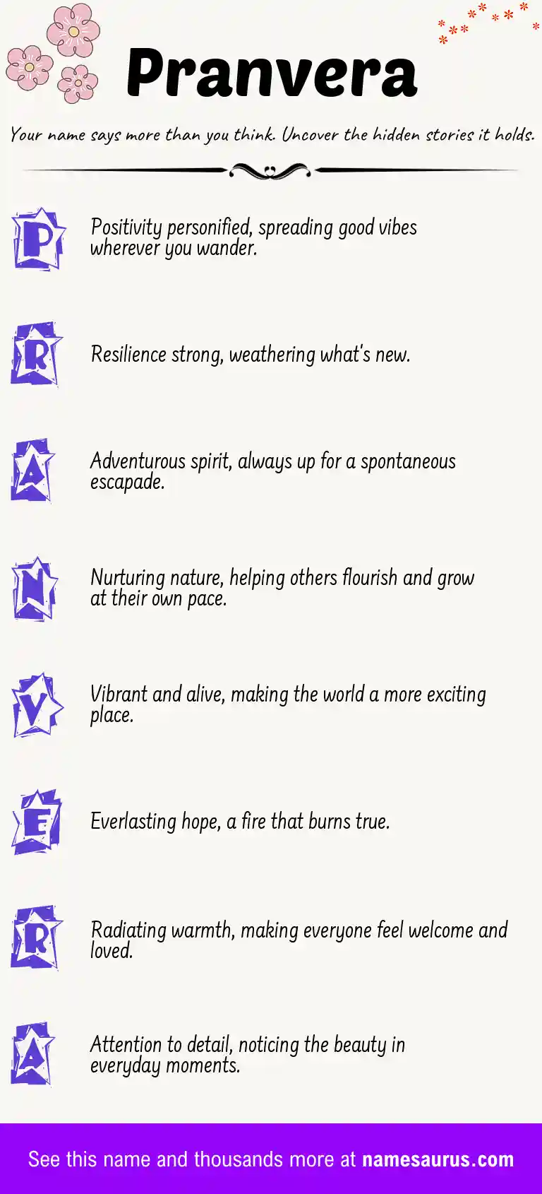 Acrostic poem about Pranvera.