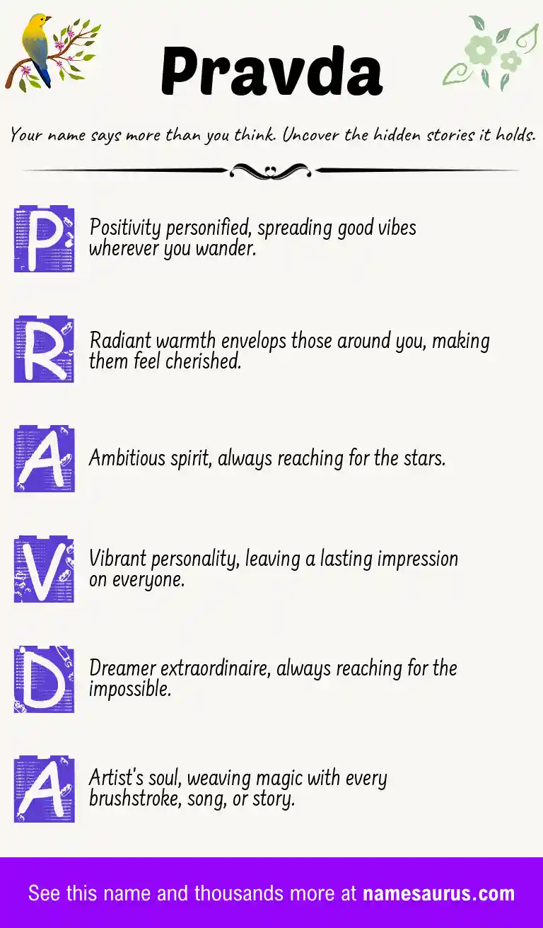 Acrostic poem about Pravda.