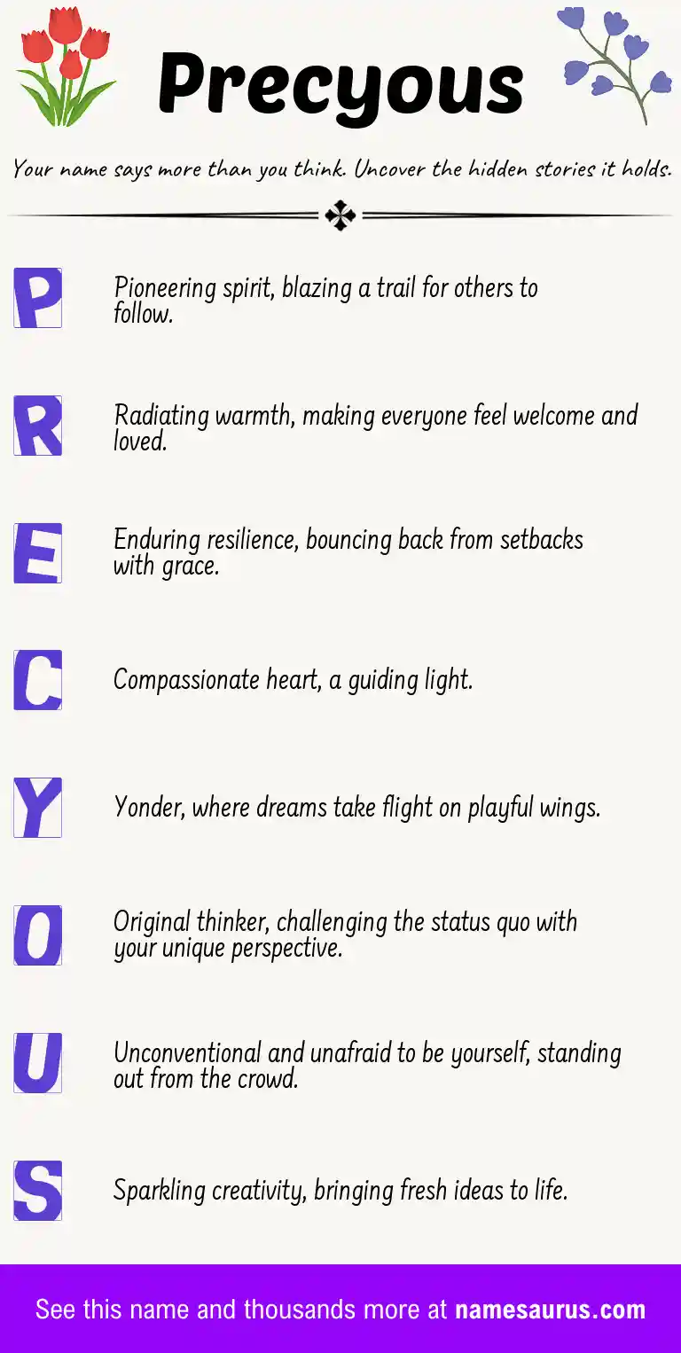 Acrostic poem about Precyous.