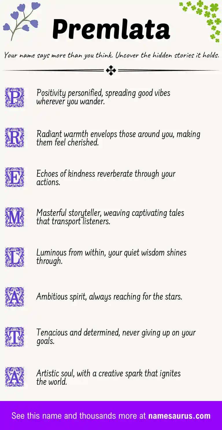 Acrostic poem about Premlata.
