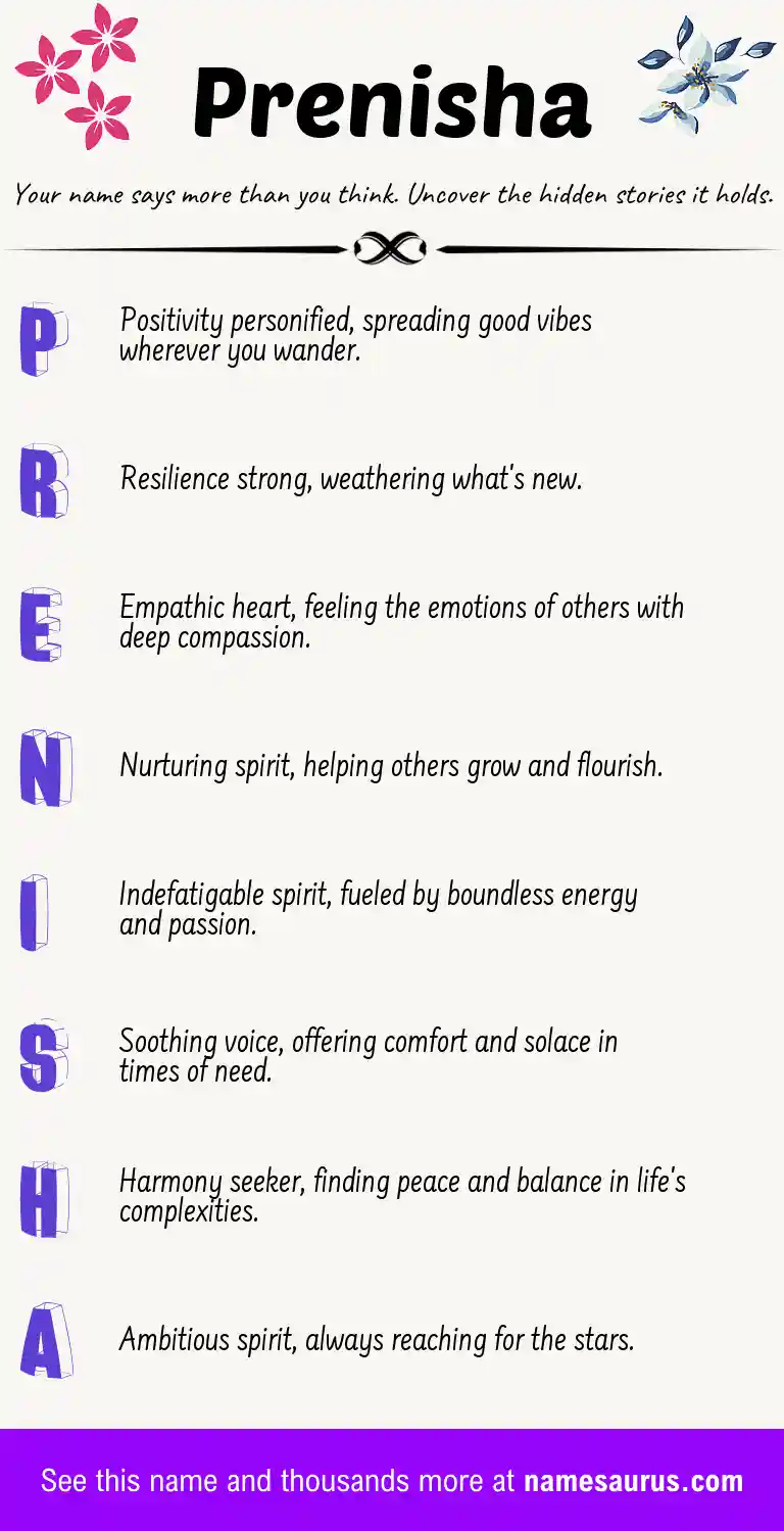 Acrostic poem about Prenisha.
