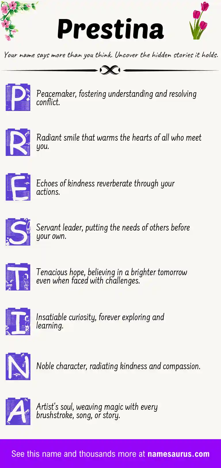 Acrostic poem about Prestina.