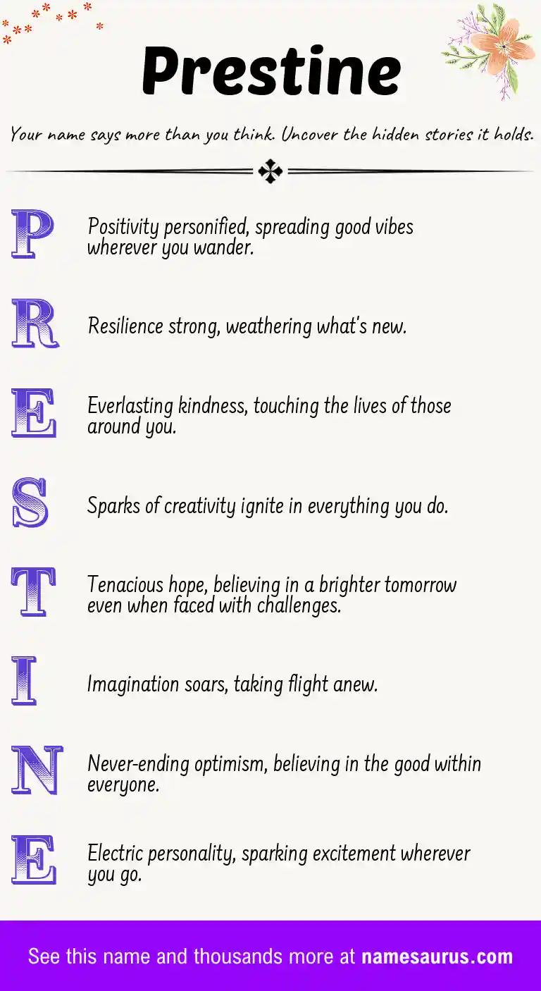 Acrostic poem about Prestine.