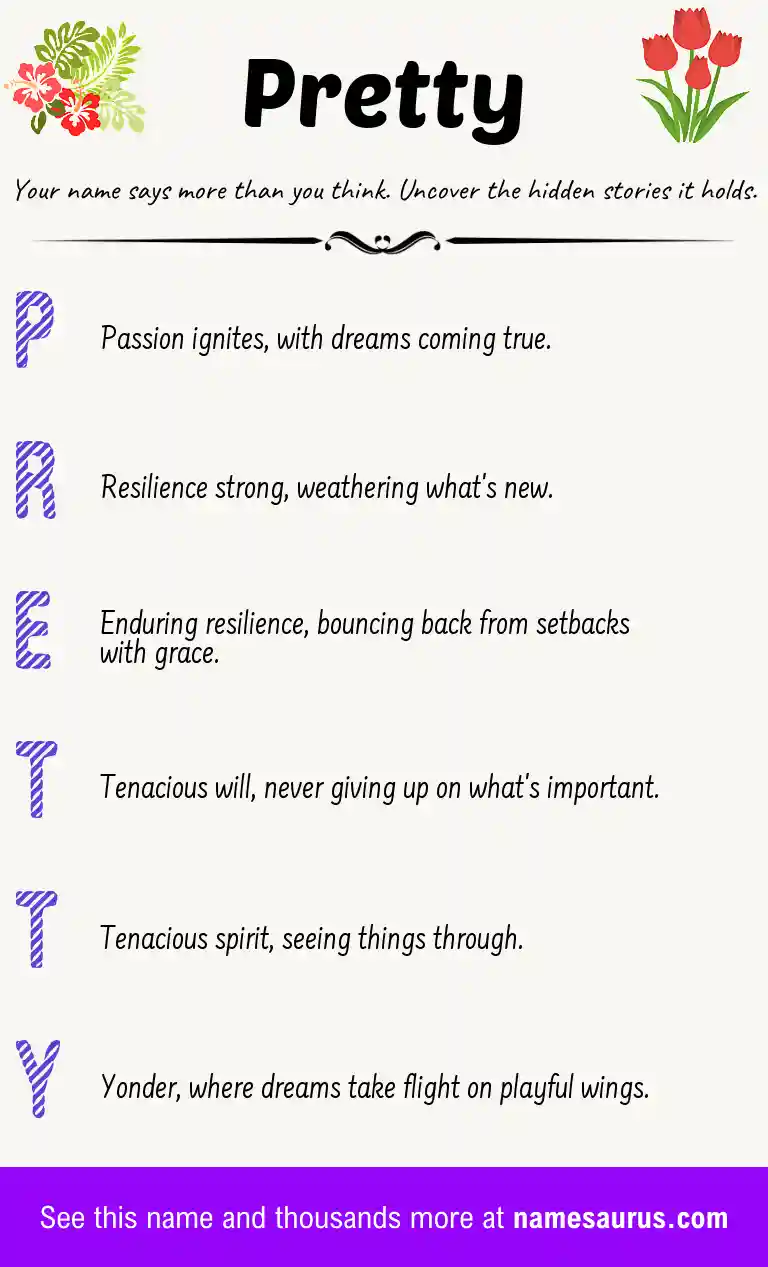 Acrostic poem about Pretty.