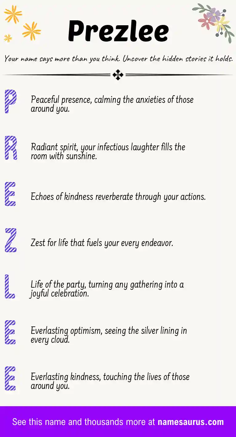 Acrostic poem about Prezlee.