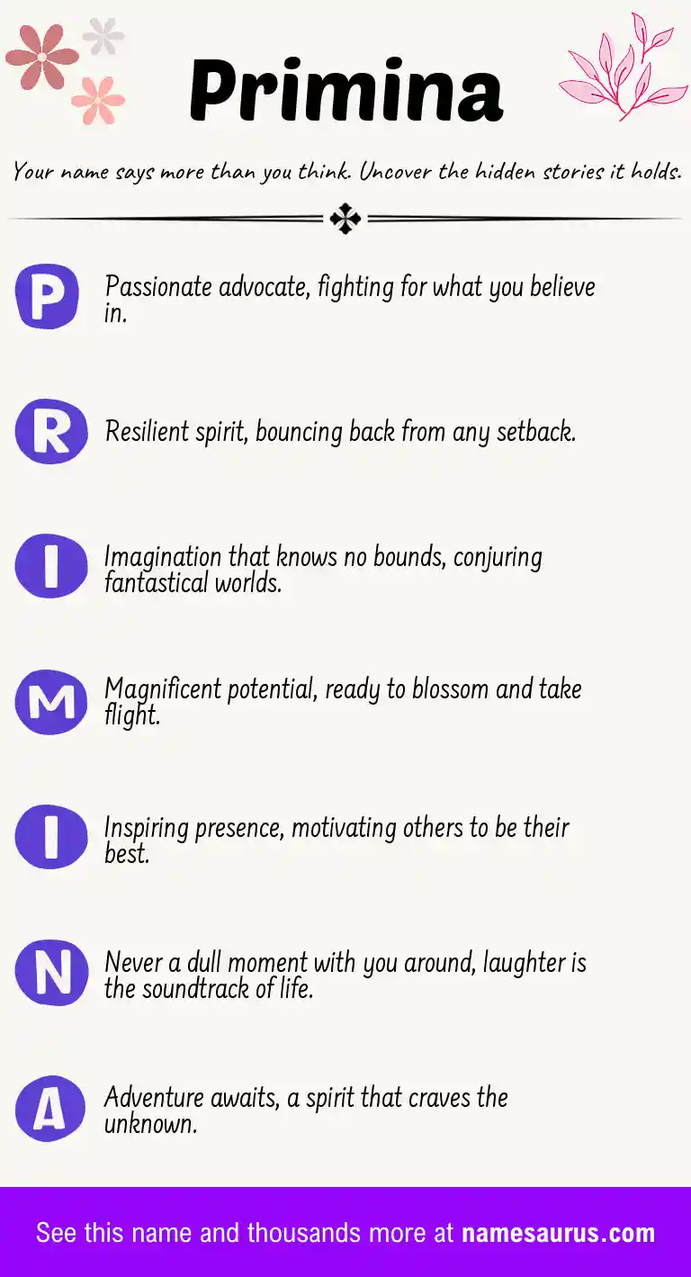 Acrostic poem about Primina.