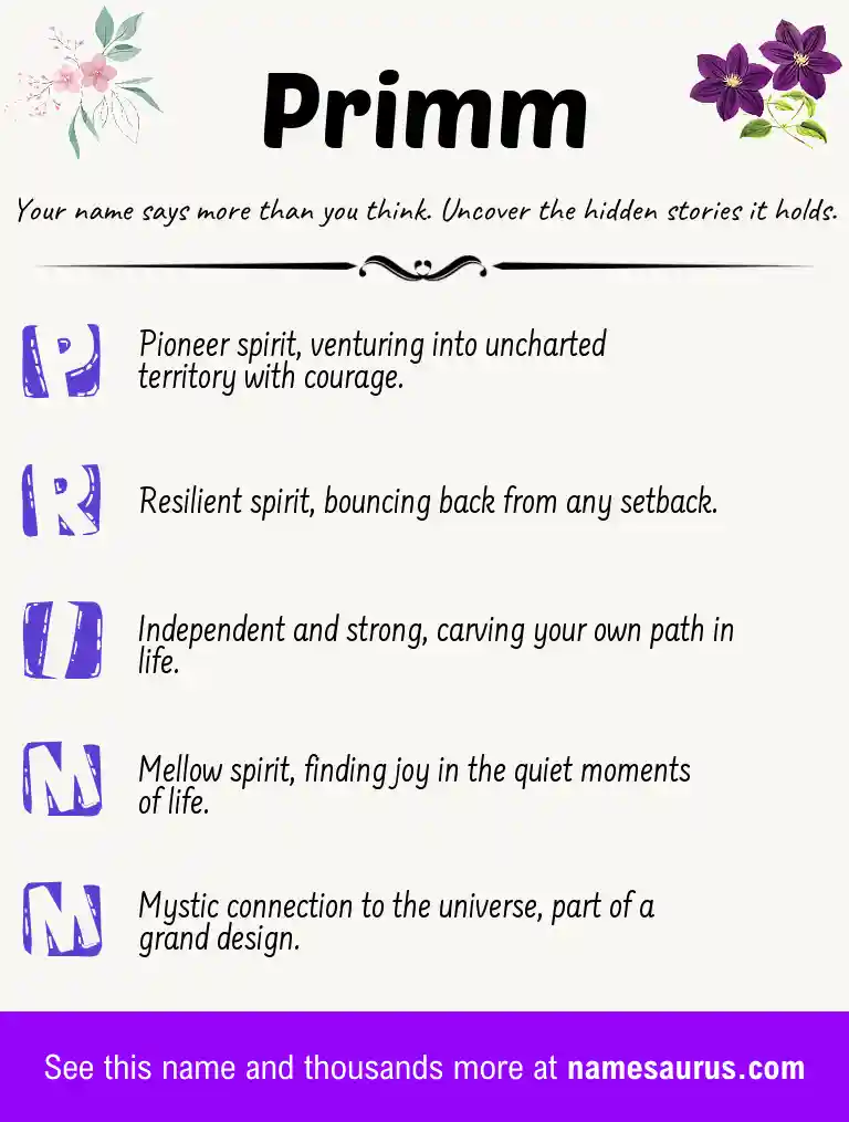 Acrostic poem about Primm.