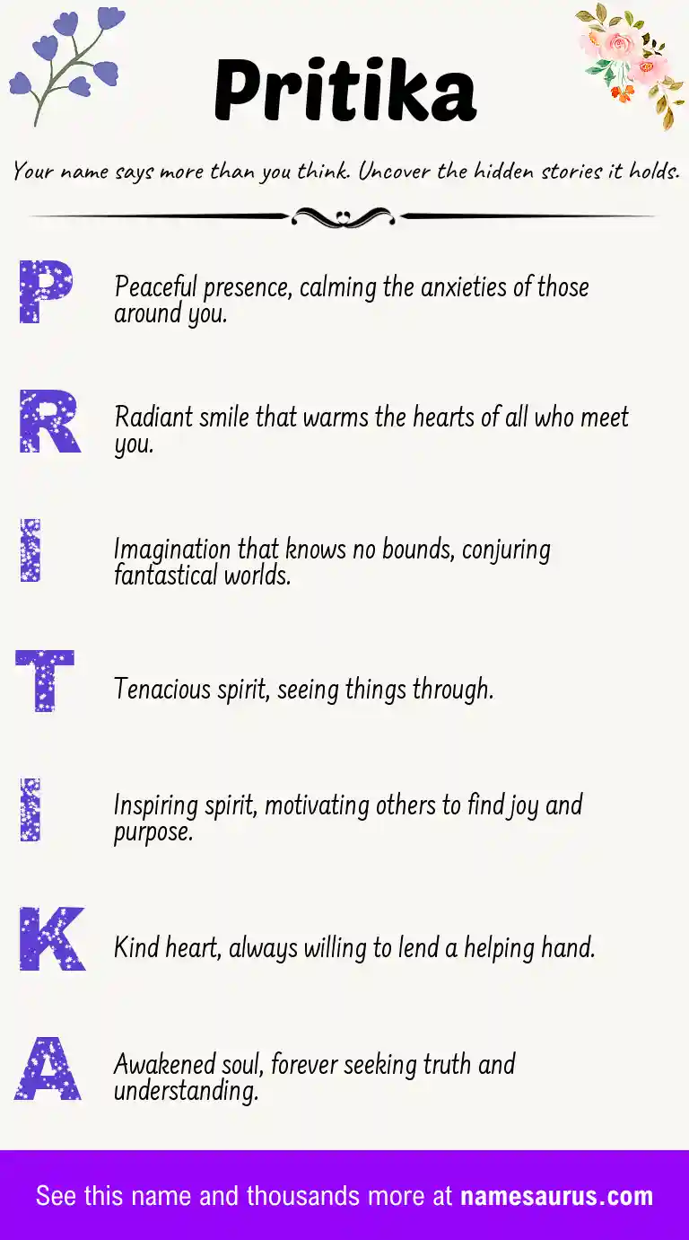 Acrostic poem about Pritika.