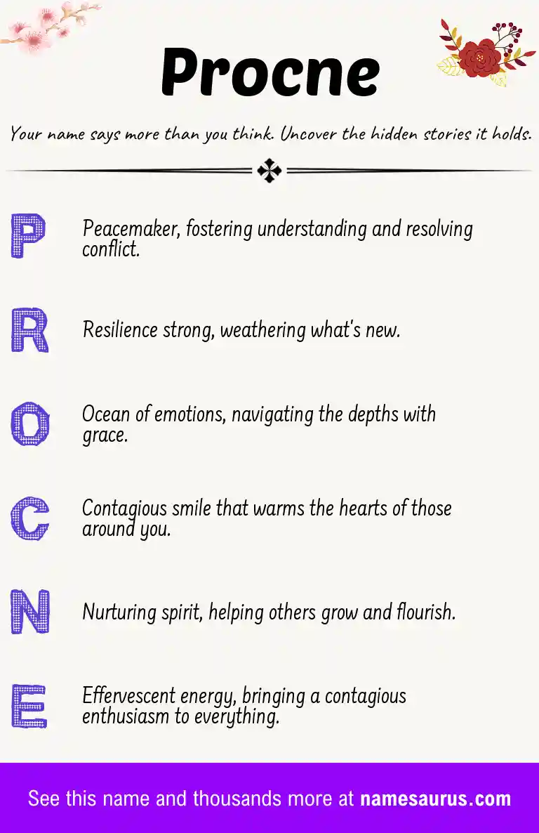 Acrostic poem about Procne.