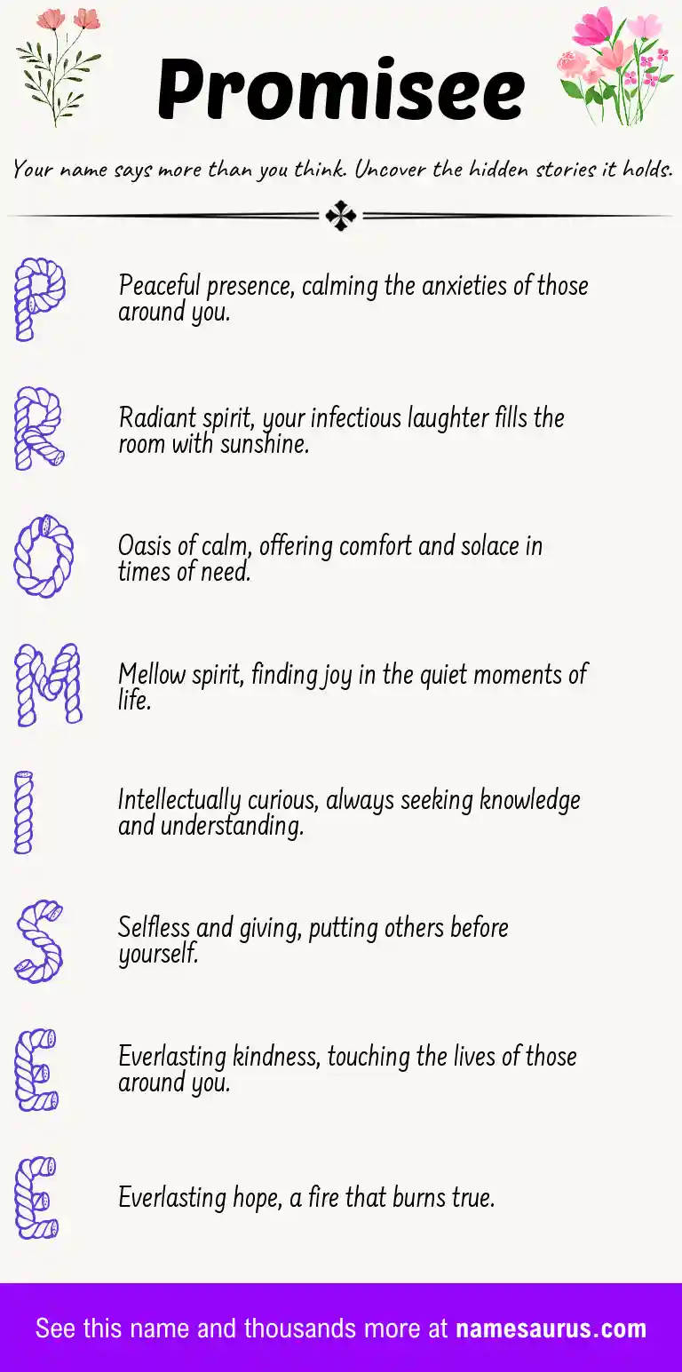 Acrostic poem about Promisee.