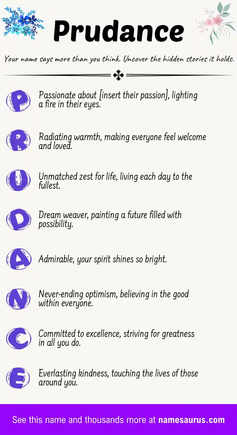 Acrostic poem about Prudance.