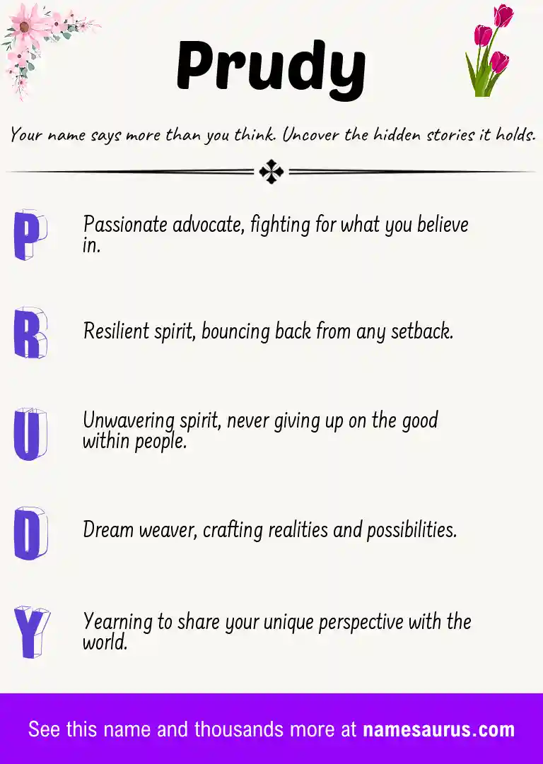 Acrostic poem about Prudy.