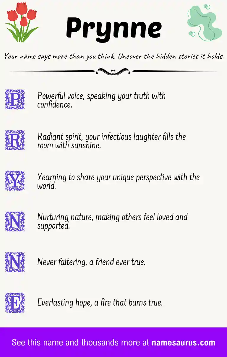 Acrostic poem about Prynne.