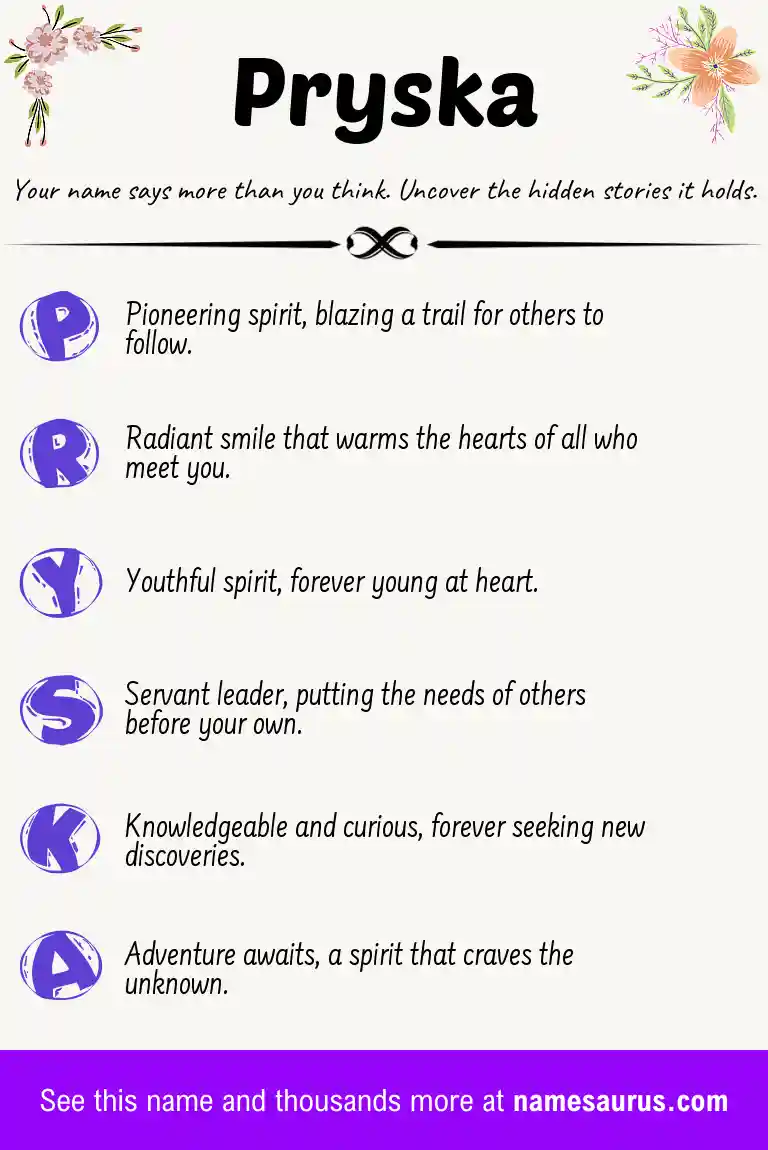 Acrostic poem about Pryska.