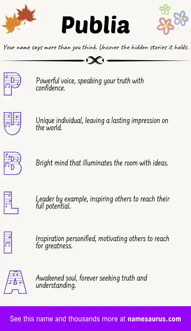Acrostic poem about Publia.