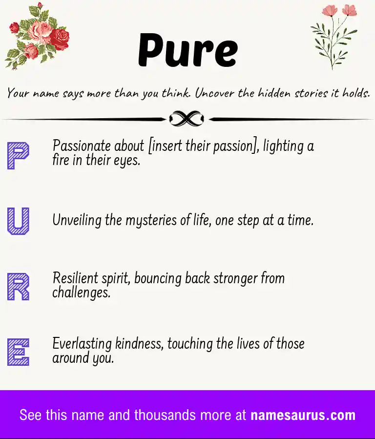 Acrostic poem about Pure.