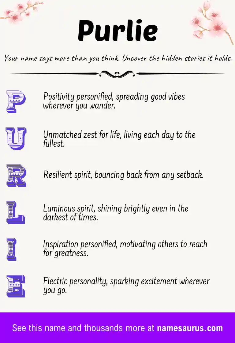 Acrostic poem about Purlie.