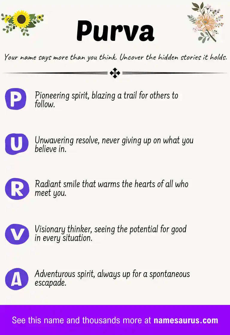 Acrostic poem about Purva.