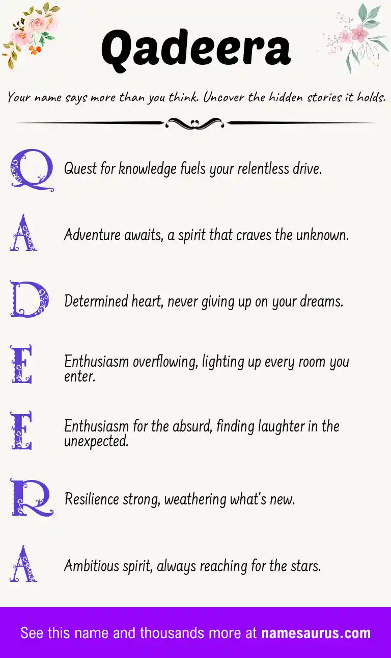 Acrostic poem about Qadeera.