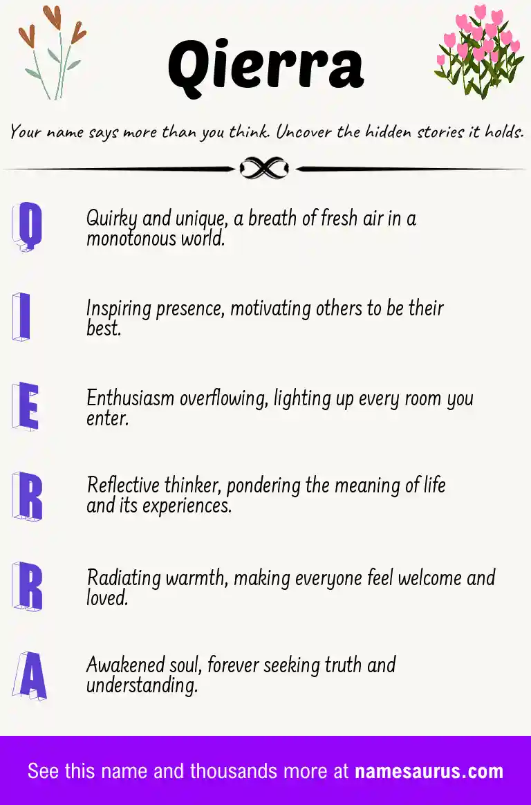 Acrostic poem about Qierra.