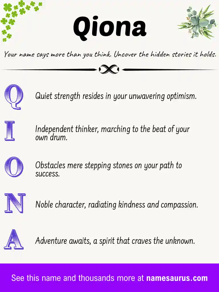 Acrostic poem about Qiona.