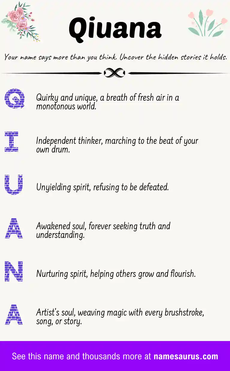 Acrostic poem about Qiuana.