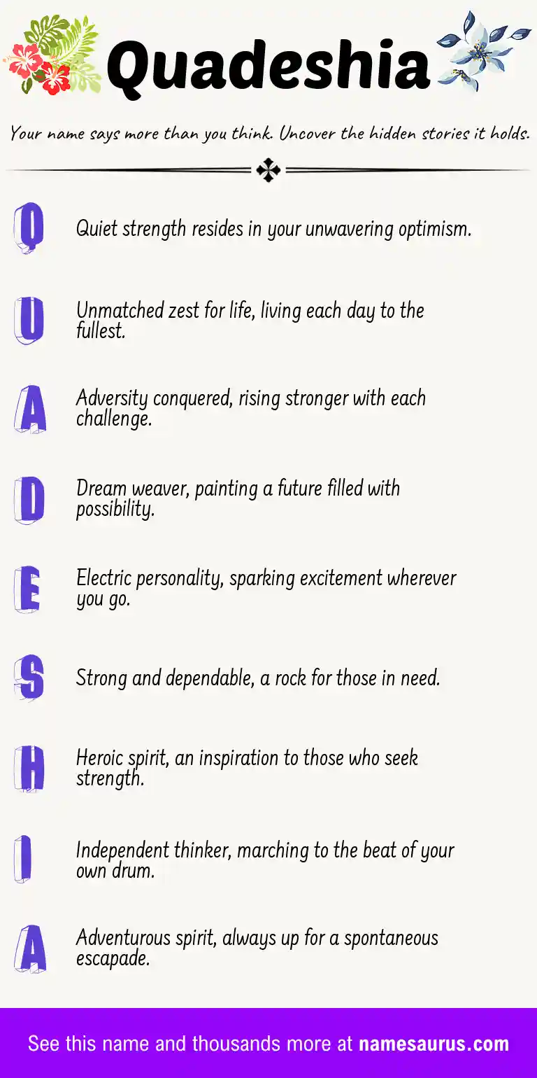 Acrostic poem about Quadeshia.