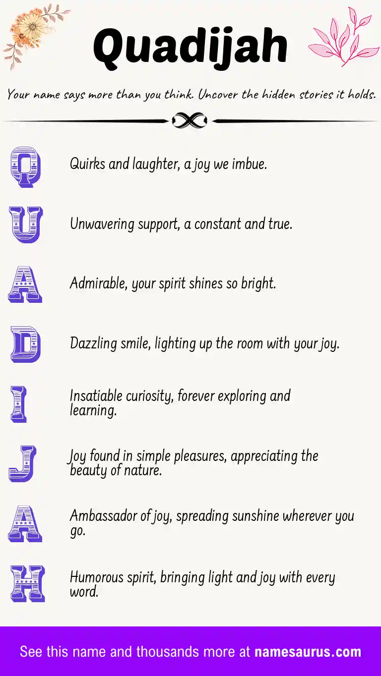 Acrostic poem about Quadijah.