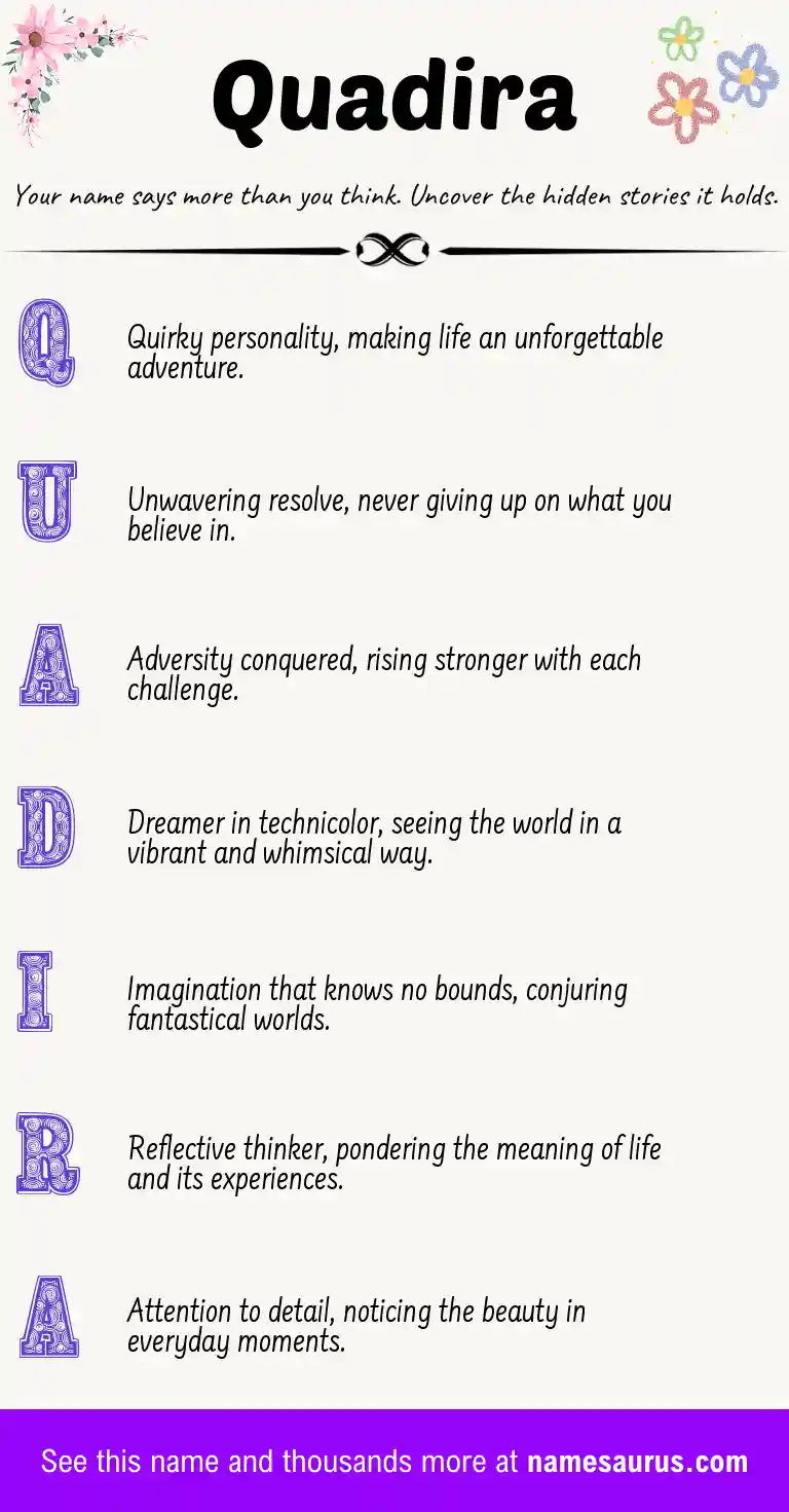 Acrostic poem about Quadira.