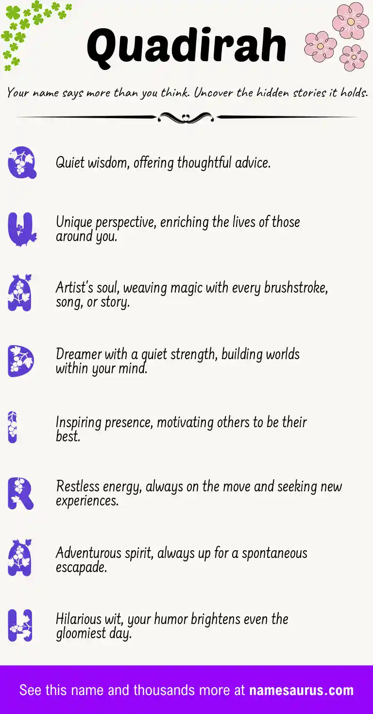 Acrostic poem about Quadirah.