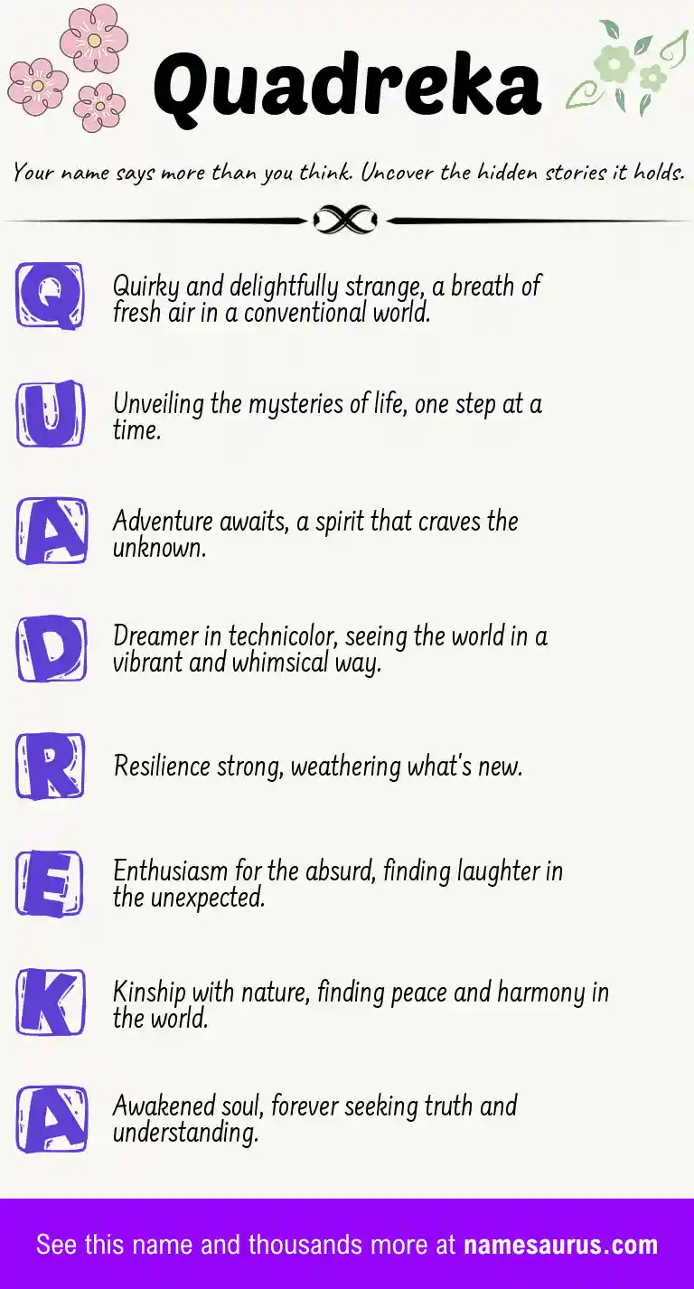 Acrostic poem about Quadreka.