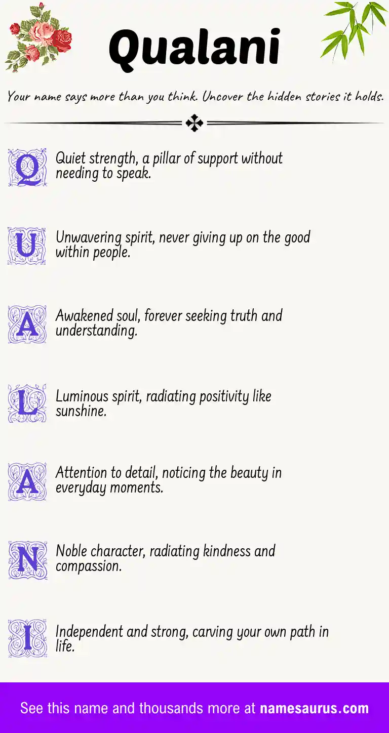 Acrostic poem about Qualani.