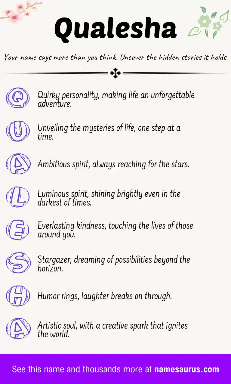 Acrostic poem about Qualesha.
