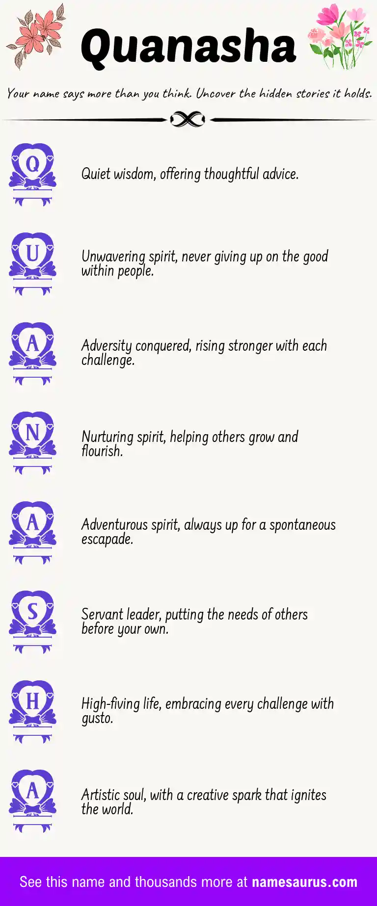 Acrostic poem about Quanasha.