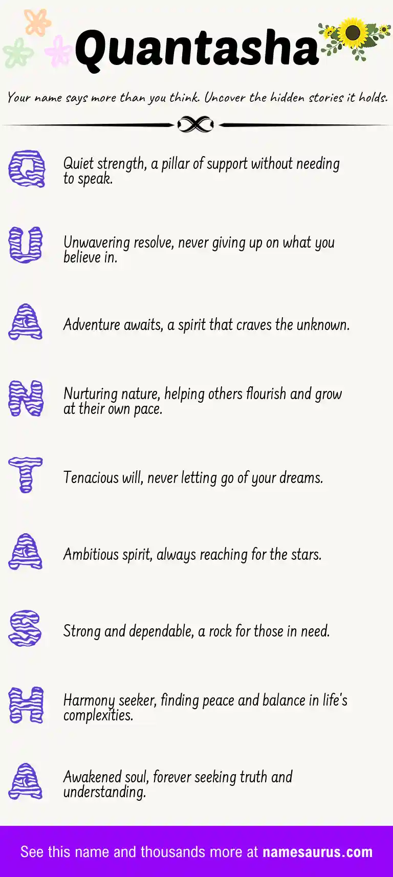 Acrostic poem about Quantasha.