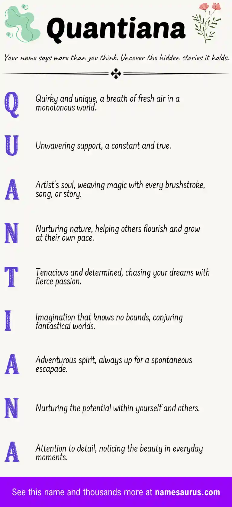 Acrostic poem about Quantiana.