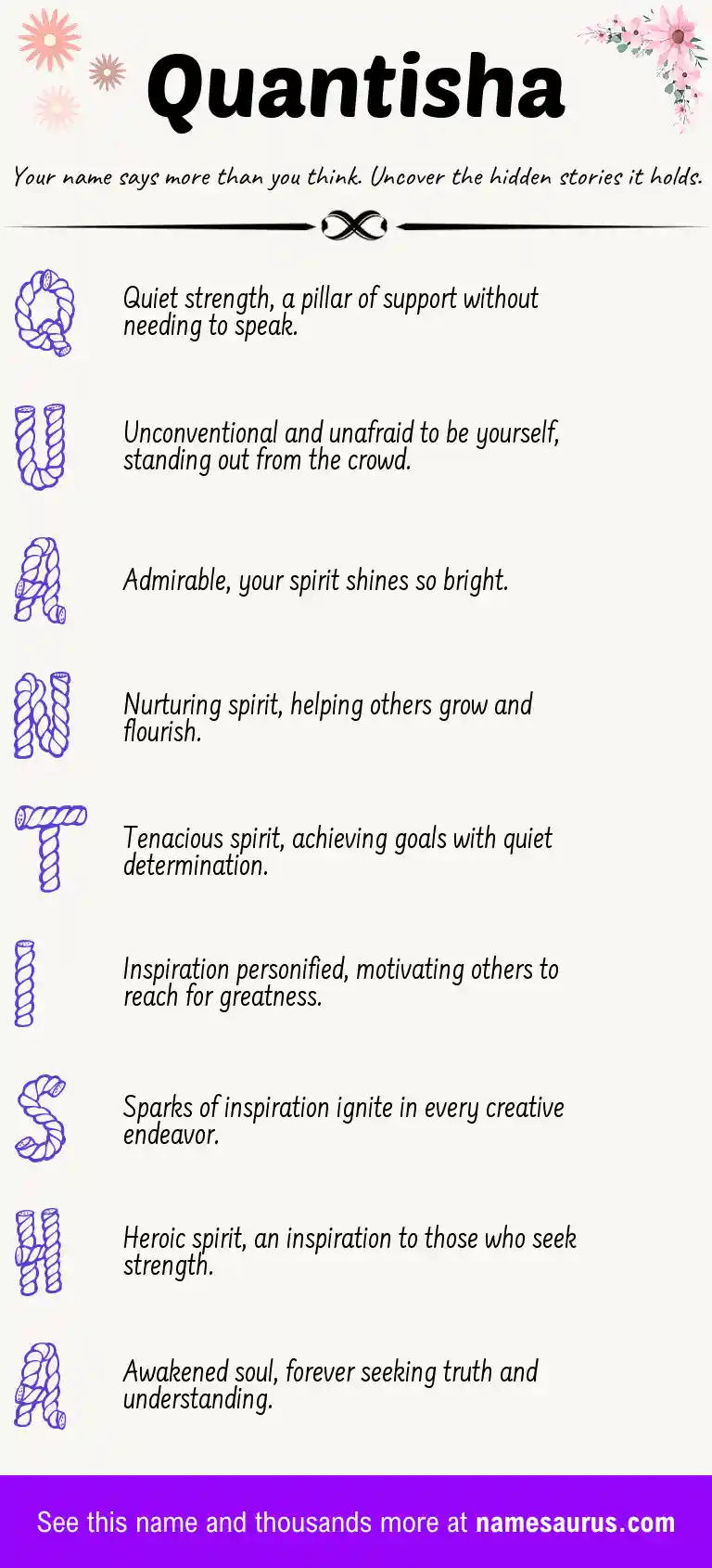 Acrostic poem about Quantisha.