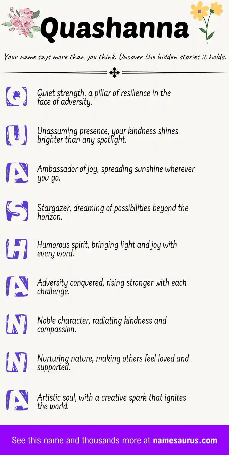 Acrostic poem about Quashanna.