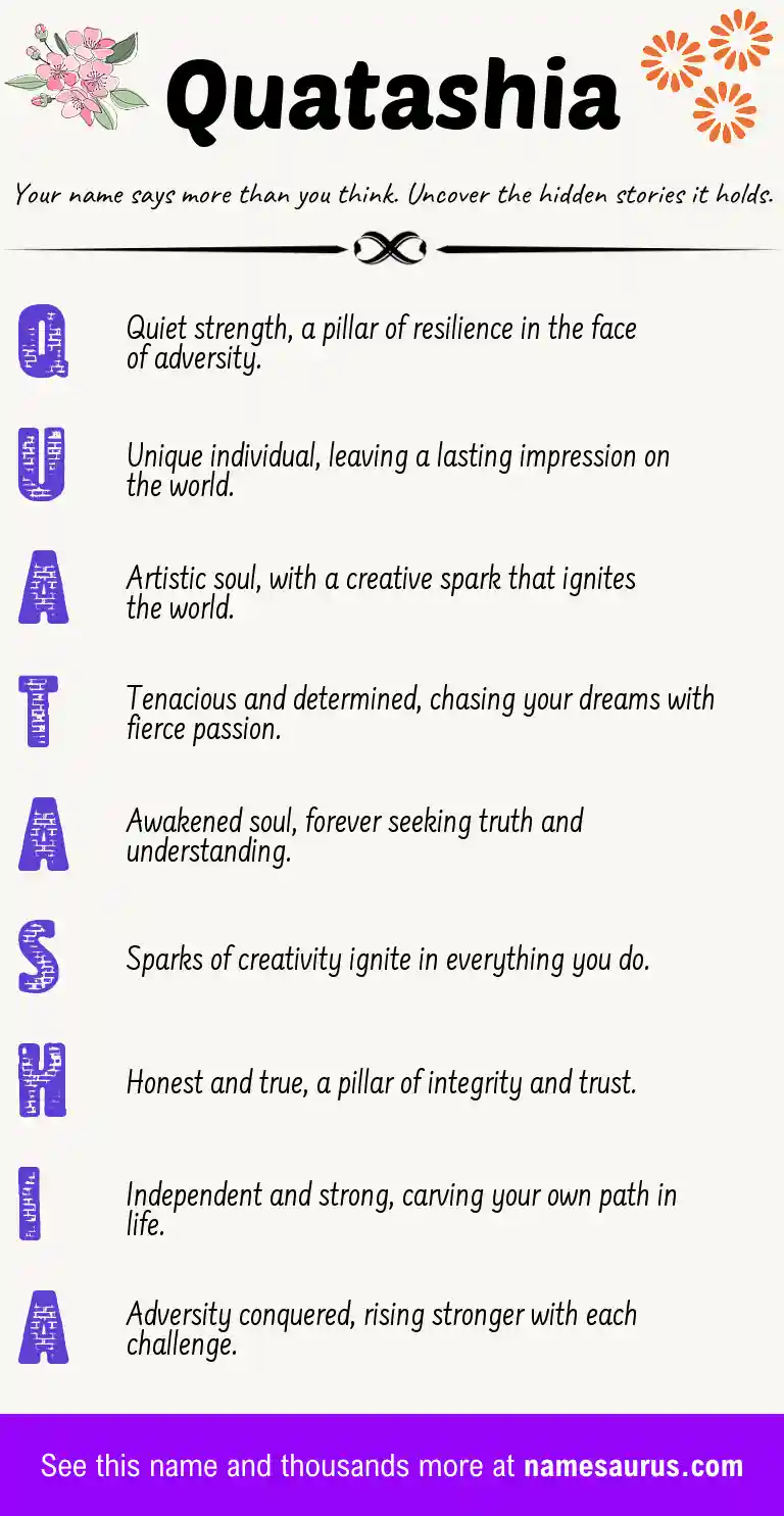 Acrostic poem about Quatashia.
