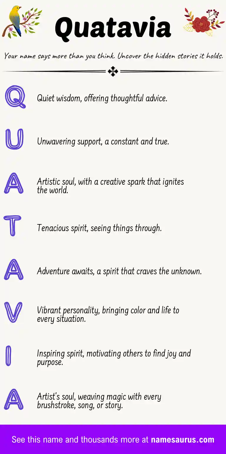 Acrostic poem about Quatavia.